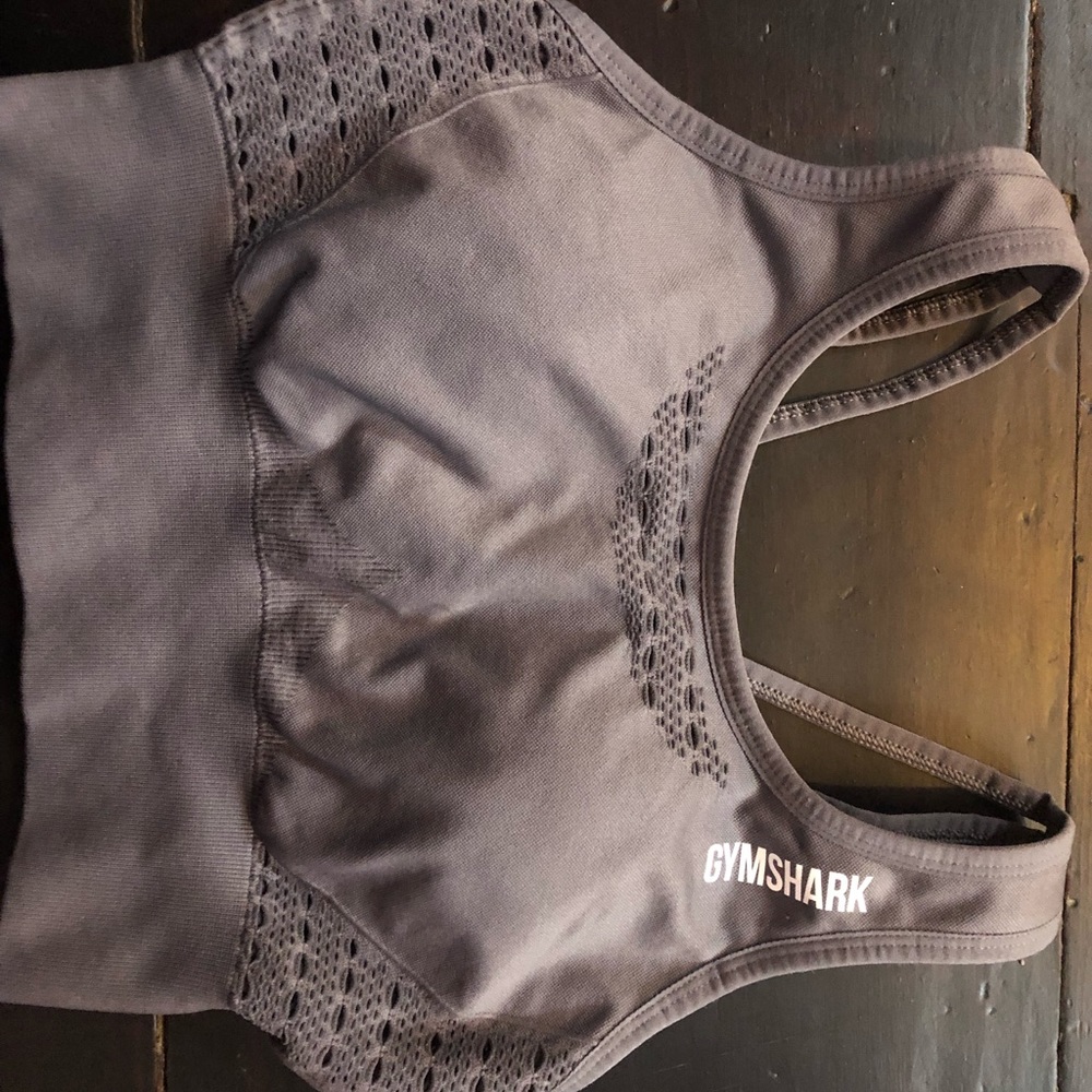 Grey Gymshark Energy+ Crop Top Sports Bra